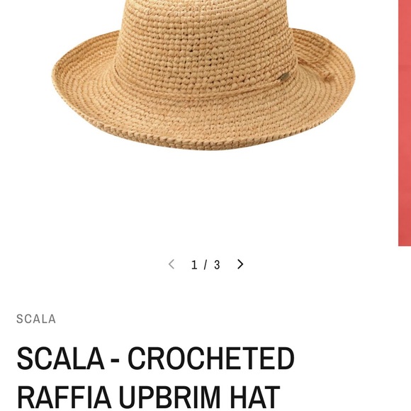 SCALA - CROCHETED RAFFIA UPBRIM HAT - Picture 5 of 5